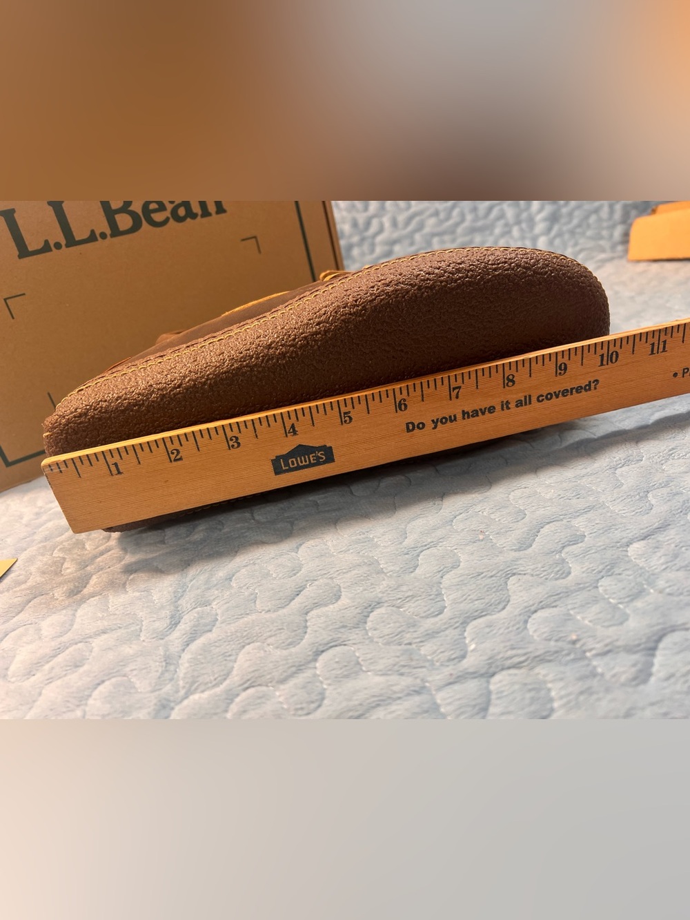 L.L. Bean Brown Leather Moccasin Loafers with Tan Laces - Picture 6 of 16